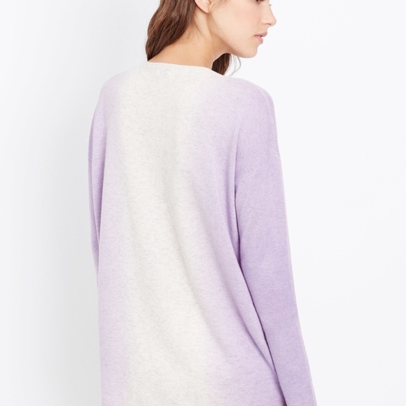 Vince. Vertical Dip Dye Crewneck Sweater - Cloud/Waterlily (NWOT) - Picture 4 of 10